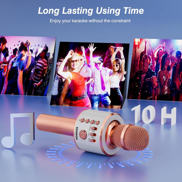 BONAOK Wireless Bluetooth Karaoke Microphone,3-in-1 Portable Handheld Karaoke Mic Speaker Machine Home Party Birthday for All Smartphones PC(Q37