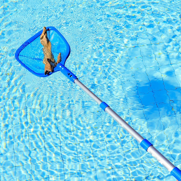 Pool Skimmer - Pool Net with 3 Section Pole, 48 Inch Pool Skimmer Net with Pole Total Length, Pool Nets for Cleaning, Fine Mesh Net Pool Skimmer