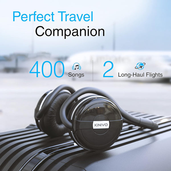 Kinivo BTH240 Bluetooth Headphones (Black, On-Ear, Wireless Music, Hands-Free Calling, Built-In Mic, Foldable, Travel Bag)