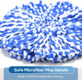8 Pack Rinseclean Spin Mop Replacement Head Refills with 1 Rotating Mop Base Compatible with O Ceda Rinseclean 2 Tank System, Blue Microfiber Mop