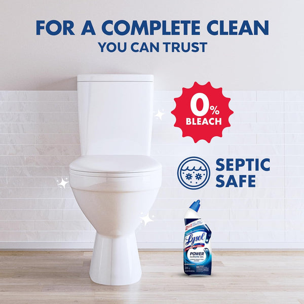 Lysol Toilet Bowl Cleaner, Max Strength Bathroom Cleaning Supplies, Toilet Bowl Cleaner Clinging Gel, Home Essential, Instant Stain Removal,