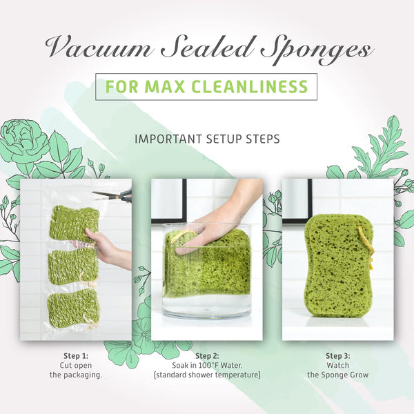 Spongentle Deep Cleansing Dual Texture Body Loofah Sponge, Vacuum Sealed, for Bath and Shower, for Gentle and Deep Exfoliation, Generous and Rich