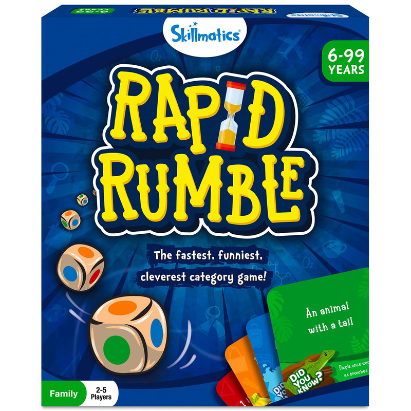 Skillmatics Rapid Rumble - Fast-Paced Board Game for Kids, Teens & Adults, Fun for Family Game Night & Educational Toy, Quick-Thinking Card Game,