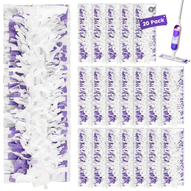 20 Pack Disposable Mopping Pads Compatible with Swiffer Powermop Multi-Surface Mop Pad Refills and Swiffer Powermop Wood