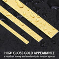 Glossy Gold Peel and Stick PVC Molding Trim, Flexible DIY Wall Accent Strip for Mirror Frame, Cabinet, Edges & Borders and Tiles (394''L X 0.8''W)