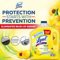 Lysol Multi-Surface Cleaner, Sanitizing and Disinfecting Pour, to Clean and Deodorize, Sparkling Lemon and Sunflower Essence, 90 Fl Oz