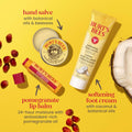 Burt'S Bees Gifts Ideas, Tips and Toes Kit, 6 Travel Size Products - Pomegranate Moisturizing Lip Balm, 2 Hand Creams, Foot Cream, Cuticle Cream,
