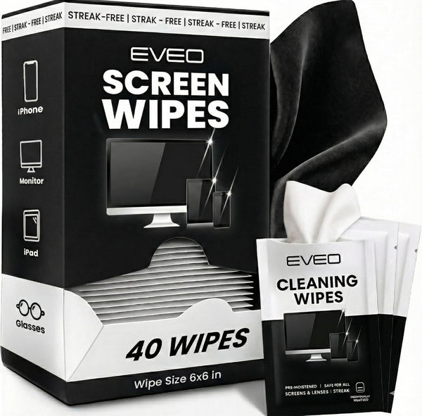 Electronic Wipes Screen Cleaner [40 Wipes] Streak-Free Computer Screen Cleaner & TV Screen Cleaner - Screen Wipes for Electronics, Screen Cleaner