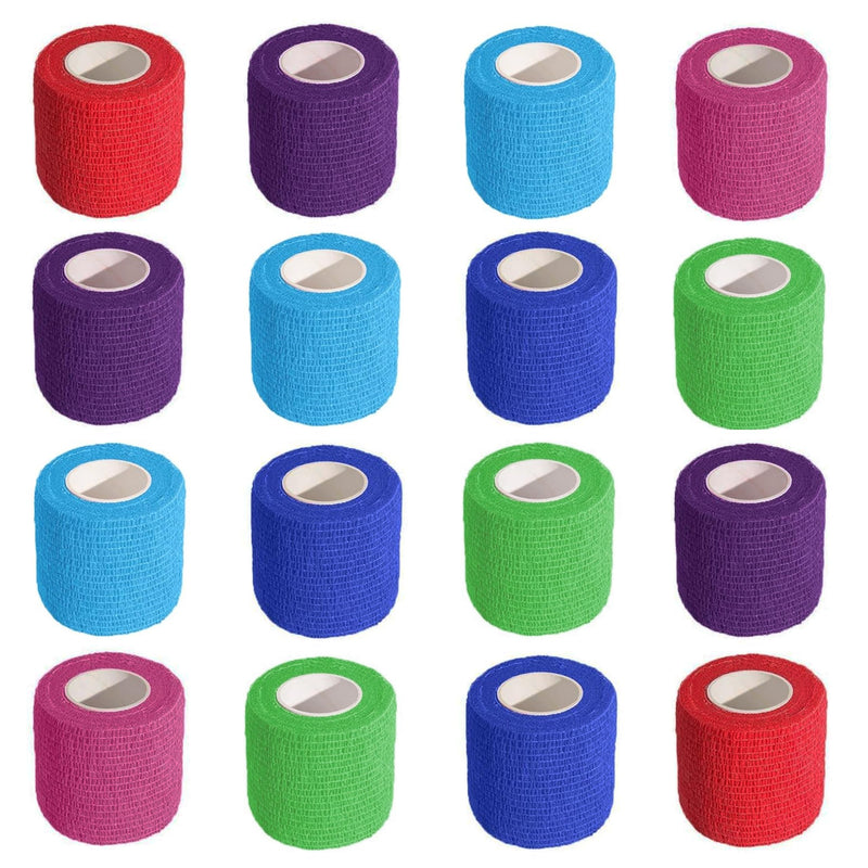 MED PRIDE Self Adhesive 3''X 5 Yards Bandage Wrap (16 Rolls) - Athletic Flex Tape First Aid - Self Adhering Knee Ankle Wrist Bandage Wraps -