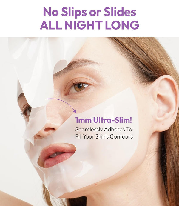LAPCOS Deep Collagen Glass Skin Overnight Mask - Korean Skin Care Mask W/Rose PDRN, Vegan Collagen & Hydrogel Sheet - Hypoallergenic Firming