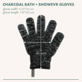 Ecotools Charcoal Bath + Shower Gloves, Exfoliating Gloves Remove Dead Skin & Cleanse Whole Body, Bath Gloves Infused with Charcoal to Scrub &