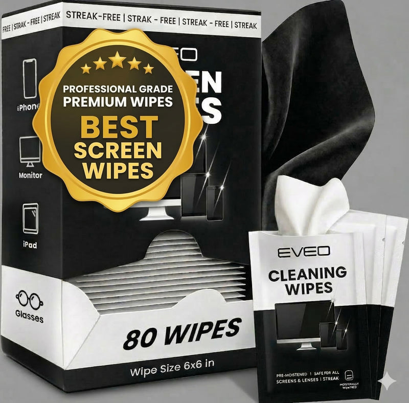 Electronic Wipes Screen Cleaner [40 Wipes] Streak-Free Computer Screen Cleaner & TV Screen Cleaner - Screen Wipes for Electronics, Screen Cleaner