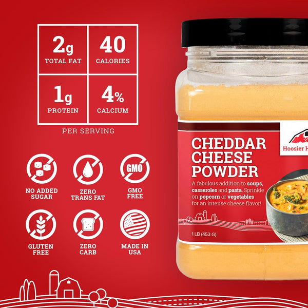 Hoosier Hill Farm Cheddar Cheese Powder, 1LB (Pack of 1)