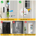 Home Security Door Lock, Upgraded Metal Door Reinforcement Lock, 3" Withstands 800 Lbs of Impact for Inward Swing Doors, Defender Security Door