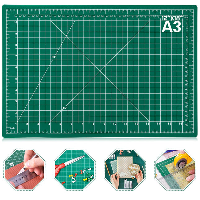 Anezus Self Healing Sewing Mat, 12Inch X 18Inch Rotary Cutting Mat Double Sided 5-Ply Craft Cutting Board for Sewing Cra