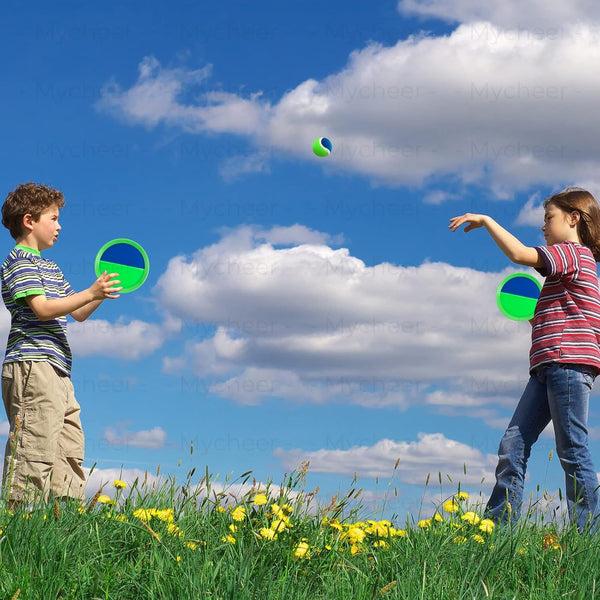 Outside Toys for Kids Ages 4-8 - Toss and Catch Ball Set, Kids Outdoor Games Yard Games for Kids and Adults with 6 Paddles and 3 Balls Toys for 3