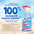 Windex Glass and Window Cleaner Spray Bottle, Ammonia Free, Bottle Made from 100% Recovered Coastal Plastic, Surface Cleaning Spray, Crystal Rain