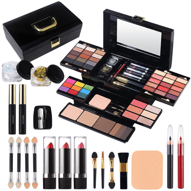 Professional Makeup Kit for Women Girl Full Kit with Mirror 60 Colors All in One Make up Gift Set Included Eyeshadow,Blusher,Highlighter,Compact