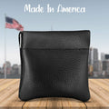 Nabob Leather Genuine Leather Squeeze Coin Purse, Coin Pouch Made IN U.S.A. Change Holder For Men/Woman Size 3.5 X 3.5 Black