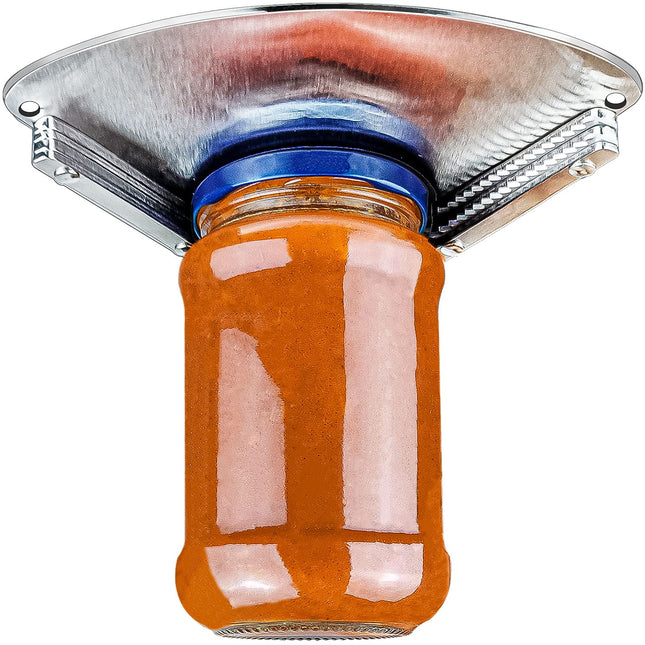 Upgraded Stainless Steel Jar Opener for Seniors, under Cabinet Jar Openers for Weak Hands, Jar Lid & Bottle Cap Opener T