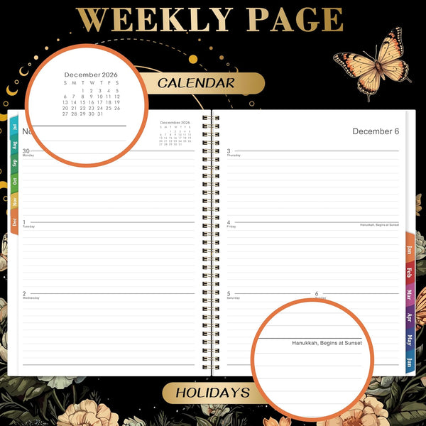 Planner 2025-2026 - Academic Planner 2025-2026 Daily Weekly and Monthly, July 2025 - June 2026, 8.5" X 11", Colorful Tabs, Back Pocket, Perfect