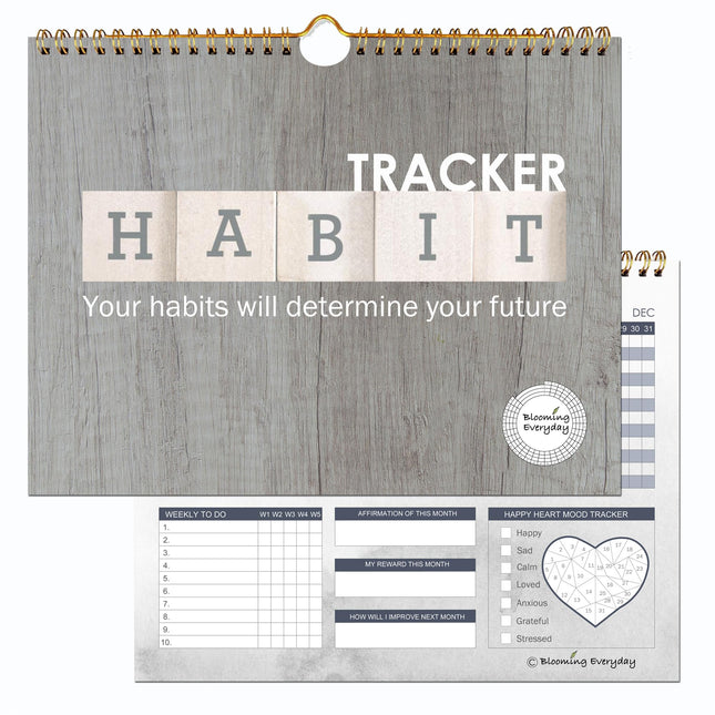 Habit Tracker Is a Great Productivity Tools Used as Habit Tracker Journal Workout Calendar, Habit Tracker Planner Goal J