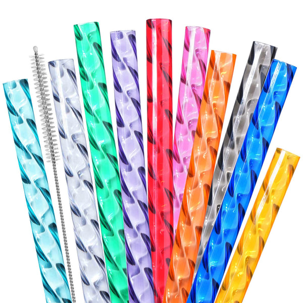 Reusable Straws for Stanley Cup Replacement,12 Inch Plastic Extra Long Straw for 40/30 Oz Tumbler,Clear Hard Drinking Straws for Stanley,10Mm