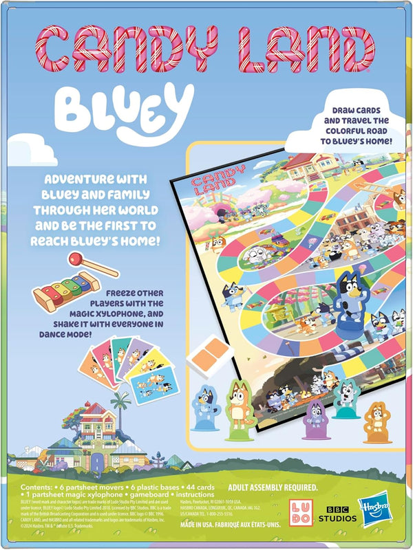 Hasbro Gaming Candy Land Bluey Edition Board Game | Ages 3 and up | 2-6 Players | Play as Dad, Mum, Bluey, Bingo, Muffin, or Socks | Preschool