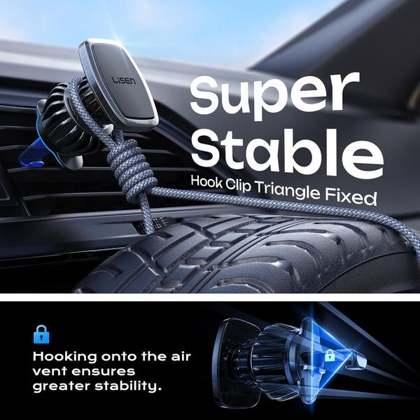 LISEN Magnetic Phone Holder for Car - Upgraded Clip Ultra 6 Strong Magnets, Car Phone Holder Case Friendly,Soporte De Telefono Para Carro for