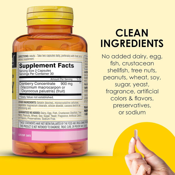MASON NATURAL Cranberry Highly Concentrated 900 Mg, 3 Month Supply, Antioxidant & Immune Health, Supports Healthy Urinary Tract, 3 Pack