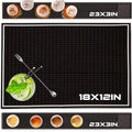 3 Pack Rubber Bar Mats, Spill Bar Mats for Bartending,Non-Slip Coffee Bar Mats for Countertop,Black Bar Mat for Home Bar,Kitchen,