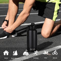 HASLE OUTFITTERS 32 Oz Insulated Water Bottle Stainless Steel Double Walled Vacuum Sports Water Bottle with 2 Lids (Straw and Spout Lid) for Gym