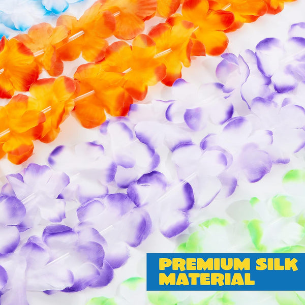 Joyin Toy 36 Counts Hawaiian Leis Bulk, Tropical Flower Lei Hawaiian Lei Beach Hawaii Luau Party Favors Decoration Birthday Party Supplies(3 Dozen)
