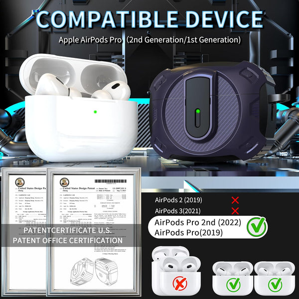 RFUNGUANGO for Airpods Pro 2Nd Generation Protective Case, 2024 New Space-Themed Protective Case. Compatible with Airpods Pro 1/2 And, Works with