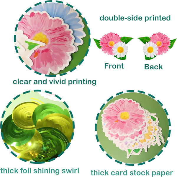 Spring Flower Birthday Party Decorations,30 Set Summer Party Hanging Swirl Ceiling Decorations for Classroom Office Mother Day Decor