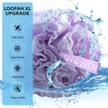 Loofah-Bath-Sponge Lace-Mesh-Set // 2-Scrubs-in-1 by Shower Bouquet/Large Full 60g Pouf (4 Pack Spa Colors) Body Luffa Loofa Loufa Puff -