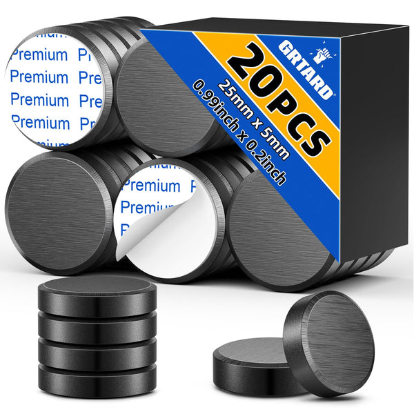 Grtard 20 Pack round Ceramic Magnets with Adhesive Backing Ceramic Magnets round Disc Magnets, Perfect for Refrigerator Button DIY Cup Tiny Magnet