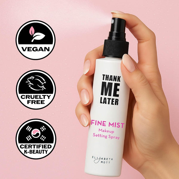 Elizabeth Mott Thank Me Later 3-in-1 Dewy Makeup Setting Spray - Hydrating & Long-Lasting Fine Mist with Niacinamide for Radiant, Glowy Skin -