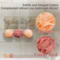 Myhomebody 60G Loofah Sponge, Body Scrubber, Bath Sponge, Loofah for Women, Men, Exfoliating Sponge Shower Pouf with Activated Charcoal - 2 Peach