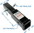 TOPTOW Hitch Extender, Fits for 2 Inch Receiver, 7 Inch Extension Length, with 5/8 Inch Hitch Pin