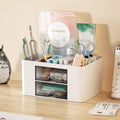 Marbrasse Pen Organizer with 2 Drawer, Multi-Functional Pencil Holder for Desk, Desk Organizers and Accessories with 5 Compartments + Drawer for