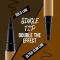NOON'S up Flat Eye-Liner - Waterproof Liquid Eyeliner Pen | Ultra-Slim & Bold Honey Brown Eyeliner Liquid | Quick Dry Waterproof Eyeliner Pen