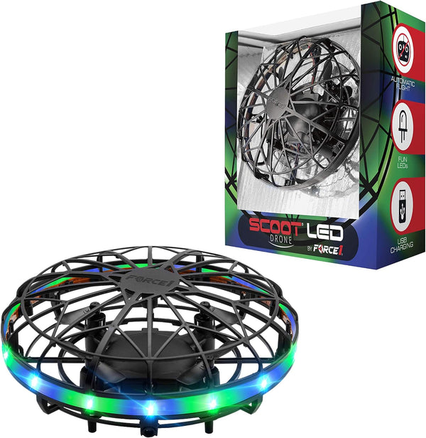 Force1 Scoot LED Hand Operated Drone for Kids or Adults - Hands Free Motion Sensor Mini Drones, Easy Indoor Flying Orb Ball Small UFO Toy for Boys