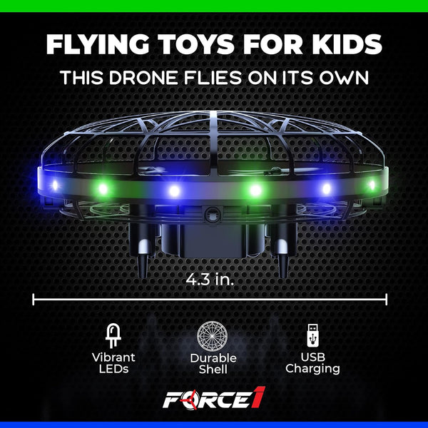 Force1 Scoot LED Hand Operated Drone for Kids or Adults - Hands Free Motion Sensor Mini Drones, Easy Indoor Flying Orb Ball Small UFO Toy for Boys