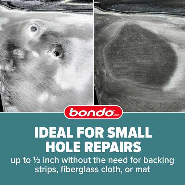 3M Bondo Short Strand Fiberglass Reinforced Filler 21 Oz (595.34 G) with Bondo Cream Hardener 0.5 Oz (14G), Repair Holes up to 0.5 IN, Waterproof