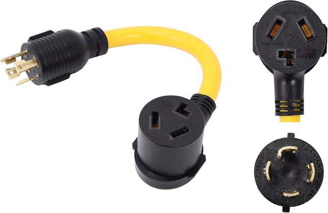 ONETAK NEMA L14-30P to 10-30R 240V 30 Amp 4 Prong Twist Lock Male Plug to 3 Pron