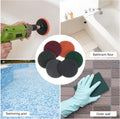 HARFINGTON 15Pcs Drill Power Brush 4 Inch Tile Scrubber Scouring Pads 320-400 Grit for Bathroom Kitchen Household Cleaning