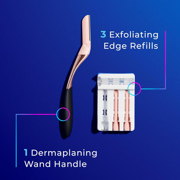 Schick Hydro Silk Dermaplaning Wand, Dermaplaning Tool for Face | Dermaplane Razor for Women Face, Eyebrow Razor, Peach Fuzz Remover, Includes 1