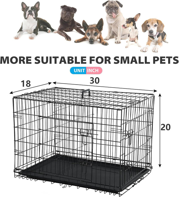 Bestpet 30 Inch Dog Crates for Medium Small Dogs Folding Metal Wire Crates Dog Kennels Outdoor and Indoor Pet Dog Cage Crate with
