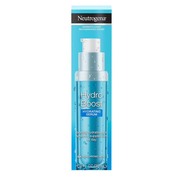 Neutrogena Hydro Boost Hydrating Hyaluronic Acid Serum, Oil-Free and Non-Comedogenic Face Serum Formula for Glowing Complexion, Oil-Free &